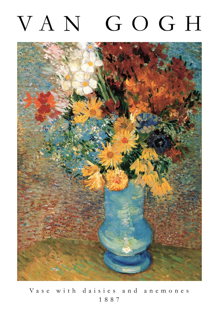 Πόστερ VAN GOGH - VASE WITH DAISIES AND ANEMONES