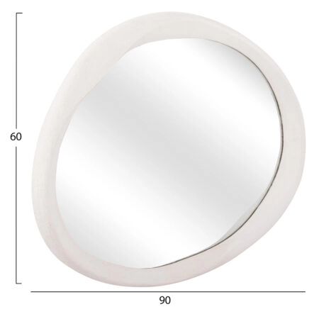 ΚΑΘΡΕΠΤΗΣ ΤΟΙΧΟΥ ΟΒΑΛ ΣΕΙΡΑ SANTORINI HM4513 MDF ΣΕ ΥΠΟΛΕΥΚΟ 90x3,2x60Υεκ - Καθρέπτες Sticky 1