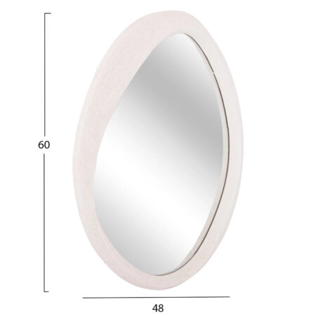 ΚΑΘΡΕΠΤΗΣ ΤΟΙΧΟΥ ΟΒΑΛ ΣΕΙΡΑ SANTORINI HM4514 MDF ΣΕ ΥΠΟΛΕΥΚΟ 48x3,2x60Υεκ - Καθρέπτες Sticky 1