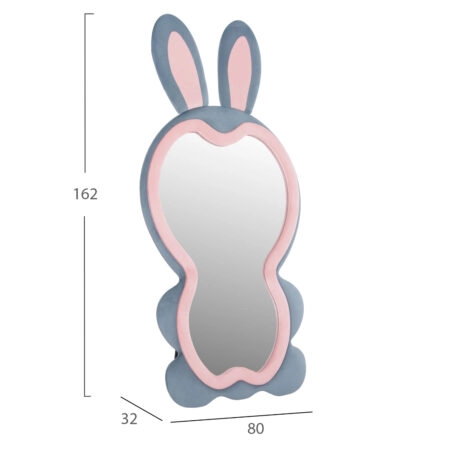 ΠΑΙΔΙΚΟΣ ΚΑΘΡΕΦΤΗΣ ΔΑΠΕΔΟΥ BUNNY HM4489.02 MDF ΡΟΖ & ΜΠΛΕ-ΜΑΥΡΟ STAND 80x162Υεκ. - Καθρέπτες Sticky 1
