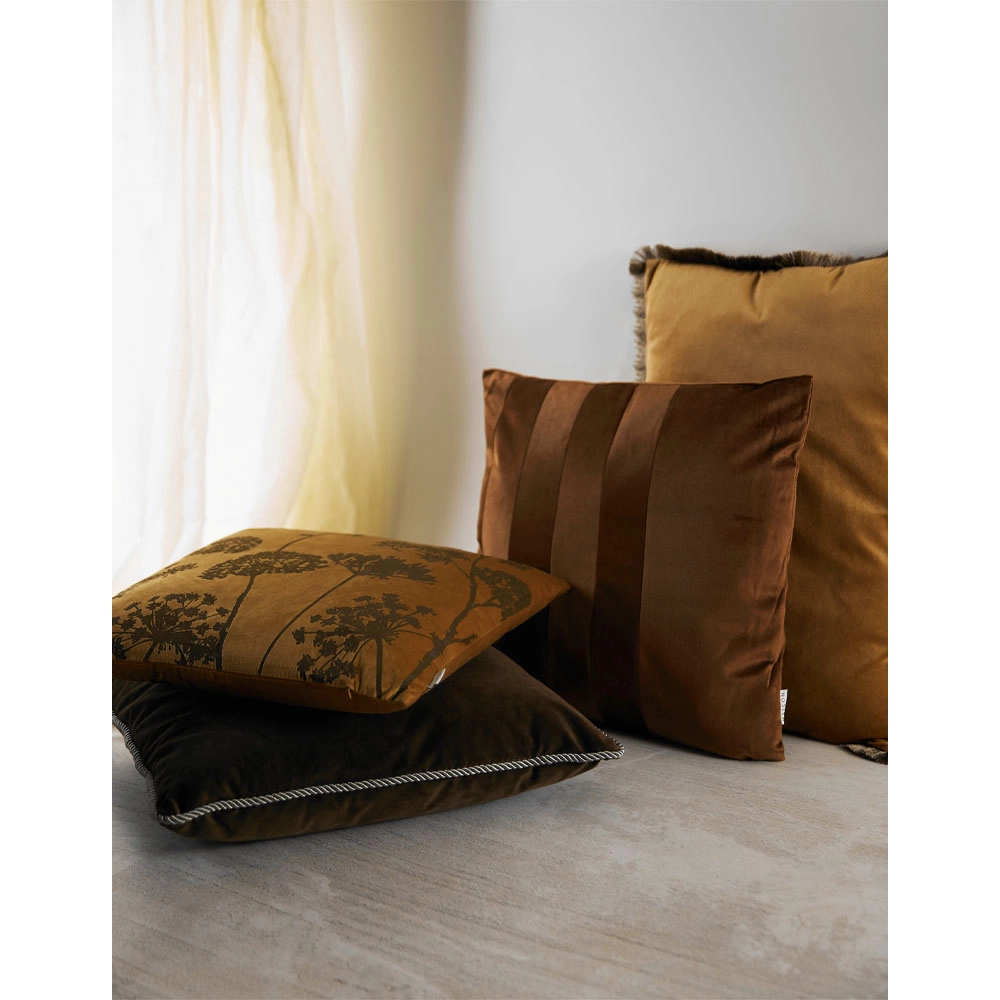 PEONY ΔΙΑΚΟΣΜΗΤΙΚΟ ΜΑΞΙΛΑΡΙ 45x45 ΒΕΛΟΥΔΟ ΜΕΛΙ ΚΑΦΕ