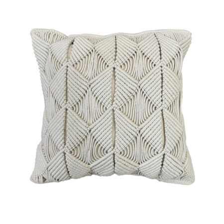NALIN ΔΙΑΚΟΣΜΗΤΙΚΟ ΜΑΞΙΛΑΡΙ MACRAME 45x45 ΒΑΜΒΑΚΙ IVORY POLYESTER