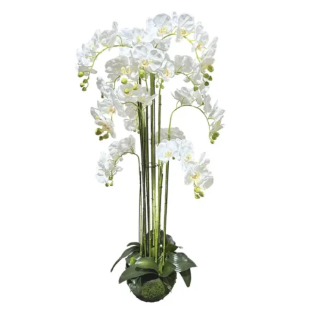 ΤΕΧΝΗΤΟ ΦΥΤΟ ΟΡΧΙΔΕΑ ΛΕΥΚΟ ΑΝΘΗ REAL TOUCH - ΥΨΟΣ 135cm - Τεχνητες Ορχιδεες Sticky 1