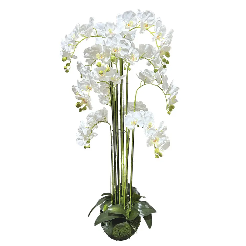 ΤΕΧΝΗΤΟ ΦΥΤΟ ΟΡΧΙΔΕΑ ΛΕΥΚΟ ΑΝΘΗ REAL TOUCH - ΥΨΟΣ 135cm