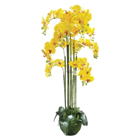 ΤΕΧΝΗΤΟ ΦΥΤΟ ΟΡΧΙΔΕΑ ΚΙΤΡΙΝA ΑΝΘΗ REAL TOUCH - ΥΨΟΣ 135cm - Τεχνητες Ορχιδεες Sticky 1