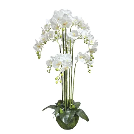 ΤΕΧΝΗΤΟ ΦΥΤΟ ΟΡΧΙΔΕΑ ΛΕΥΚΑ ΑΝΘΗ REAL TOUCH - ΥΨΟΣ 118cm - Τεχνητες Ορχιδεες Sticky 1