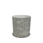 STONE POLYRESIN ΚΑΣΠΩ ΜΕ ΠΙΑΤΟ ΓΚΡΙ ΦΘΑΡΜΕΝΟΣ ΒΡΑΧΟΣ ΜΕΣΑΙΟ - Φ35x36cm