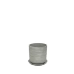 STONE POLYRESIN ΚΑΣΠΩ ΜΕ ΠΙΑΤΟ ΓΚΡΙ ΠΑΛΙΟ ΠΗΛΙΝΟ ΜΙΝΙ - Φ21x21.8cm