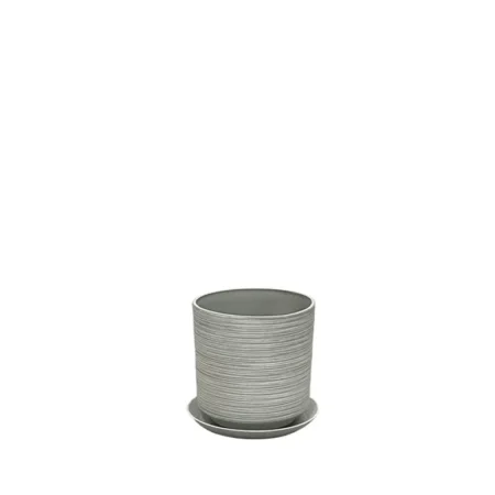 STONE POLYRESIN ΚΑΣΠΩ ΜΕ ΠΙΑΤΟ ΓΚΡΙ ΠΑΛΙΟ ΠΗΛΙΝΟ ΜΙΝΙ - Φ21x21.8cm - Κασπω
