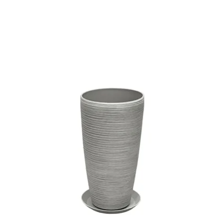STONE POLYRESIN ΚΑΣΠΩ ΜΕ ΠΙΑΤΟ ΓΚΡΙ ΠΑΛΙΟ ΠΗΛΙΝΟ ΜΙΚΡΟ - Φ23x42cm - Κασπω