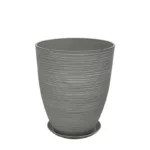 STONE POLYRESIN ΚΑΣΠΩ ΜΕ ΠΙΑΤΟ ΓΚΡΙ ΠΑΛΙΟ ΠΗΛΙΝΟ ΜΕΣΑΙΟ - Φ35x42.5cm