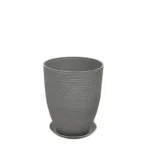 STONE POLYRESIN ΚΑΣΠΩ ΜΕ ΠΙΑΤΟ ΓΚΡΙ ΠΑΛΙΟ ΠΗΛΙΝΟ ΜΙΚΡΟ - Φ28x34.5cm