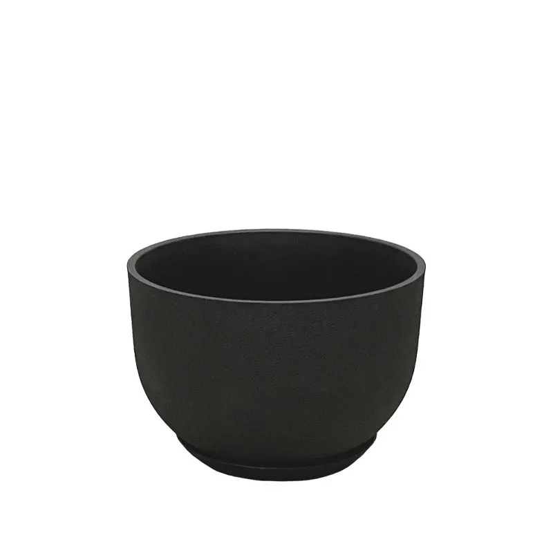 STONE POLYRESIN ΚΑΣΠΩ ΜΕ ΠΙΑΤΟ ΜΑΥΡΟ ΑΝΘΡΑΚΙ ΓΑΒΑΘΑ ΜΙΚΡΟ - Φ33x22cm