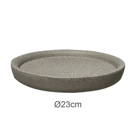 ΠΙΑΤΟ FIBER CLAY ΜΟΚΚΑ-ΜΠΕΖ ΓΡΑΝΙΤΗ ΣΤΡΟΓΓΥΛΟ ΓΙΑ ΚΑΣΠΩ - Φ23x3.5cm