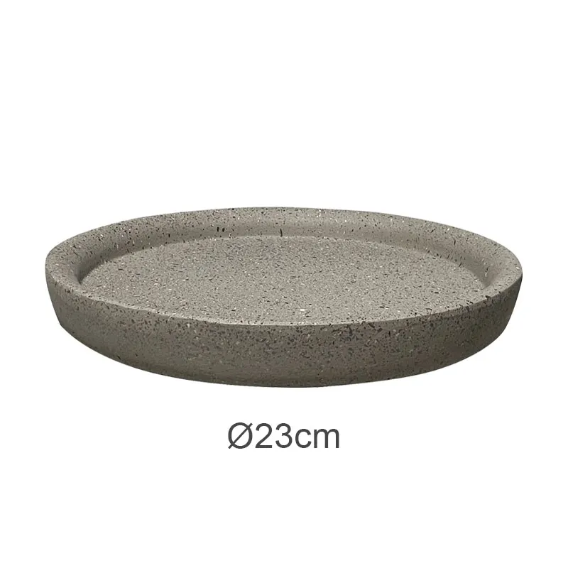 ΠΙΑΤΟ FIBER CLAY ΜΟΚΚΑ-ΜΠΕΖ ΓΡΑΝΙΤΗ ΣΤΡΟΓΓΥΛΟ ΓΙΑ ΚΑΣΠΩ - Φ23x3.5cm