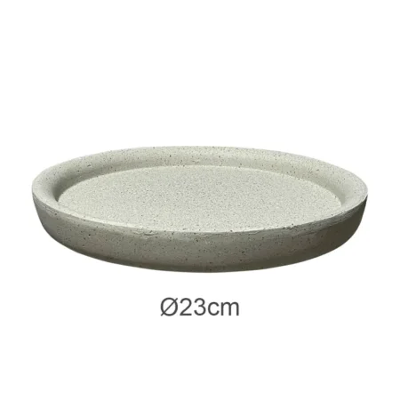 ΠΙΑΤΟ FIBER CLAY ΜΠΕΖ-ΓΡΑΝΙΤΗ ΣΤΡΟΓΓΥΛΟ ΓΙΑ ΚΑΣΠΩ - Φ23x3.5cm