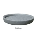 ΠΙΑΤΟ FIBER CLAY ΓΚΡΙ ΓΡΑΝΙΤΗ ΣΤΡΟΓΓΥΛΟ ΓΙΑ ΚΑΣΠΩ - Φ32x3.5cm