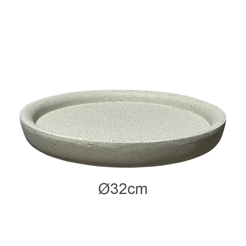 ΠΙΑΤΟ FIBER CLAY ΜΠΕΖ-ΓΡΑΝΙΤΗ ΣΤΡΟΓΓΥΛΟ ΓΙΑ ΚΑΣΠΩ - Φ32x3.5cm