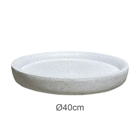 ΠΙΑΤΟ FIBER CLAY ΛΕΥΚΟ ΓΡΑΝΙΤΗ ΣΤΡΟΓΓΥΛΟ ΓΙΑ ΚΑΣΠΩ - Φ40x3.5cm