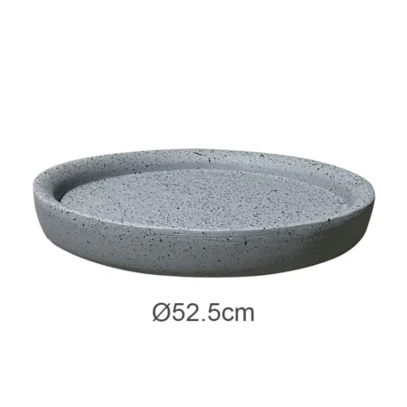 ΠΙΑΤΟ FIBER CLAY ΓΚΡΙ ΓΡΑΝΙΤΗ ΣΤΡΟΓΓΥΛΟ ΓΙΑ ΚΑΣΠΩ - Φ52.5x4.5cm