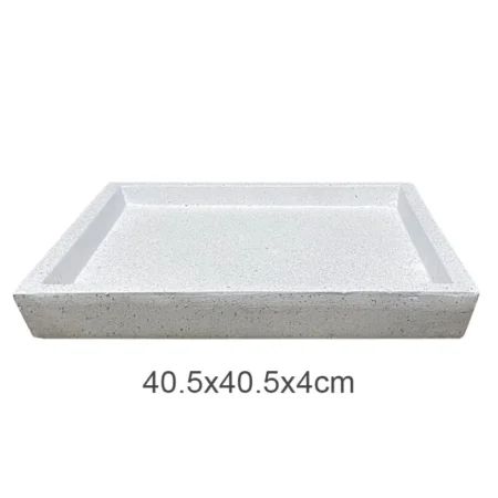 ΠΙΑΤΟ FIBER CLAY ΛΕΥΚΟ ΓΡΑΝΙΤΗ ΤΕΤΡΑΓΩΝΟ ΓΙΑ ΚΑΣΠΩ - 40.5x40.5x4cm