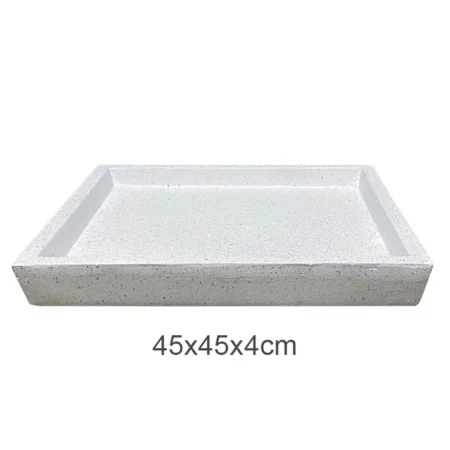ΠΙΑΤΟ FIBER CLAY ΛΕΥΚΟ ΓΡΑΝΙΤΗ ΤΕΤΡΑΓΩΝΟ ΓΙΑ ΚΑΣΠΩ - 45x45x4cm - Κασπω