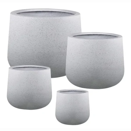 ΚΑΣΠΩ FIBERCLAY ΣΕΤ/4 ΛΕΥΚΟ ΓΡΑΝΙΤΗ ΣΤΡΟΓΓΥΛΟ - S:Φ25x22, M:Φ33x28, L:Φ43x36, XL:Φ55x44cm - Κασπω