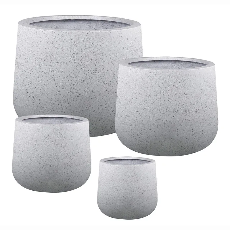 ΚΑΣΠΩ FIBERCLAY ΣΕΤ/4 ΛΕΥΚΟ ΓΡΑΝΙΤΗ ΣΤΡΟΓΓΥΛΟ - S:Φ25x22, M:Φ33x28, L:Φ43x36, XL:Φ55x44cm