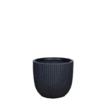 ΚΑΣΠΩ FIBERCLAY SMALL ΜΑΥΡΟ ΣΤΡΟΓΓΥΛΟ ΚΑΘΕΤΕΣ ΡΑΒΔΩΣΕΙΣ - Φ20x25cm