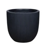 ΚΑΣΠΩ FIBERCLAY XLARGE ΜΑΥΡΟ ΣΤΡΟΓΓΥΛΟ ΚΑΘΕΤΕΣ ΡΑΒΔΩΣΕΙΣ - Φ49x47cm