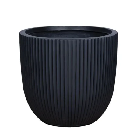 ΚΑΣΠΩ FIBERCLAY XLARGE ΜΑΥΡΟ ΣΤΡΟΓΓΥΛΟ ΚΑΘΕΤΕΣ ΡΑΒΔΩΣΕΙΣ - Φ49x47cm - Κασπω