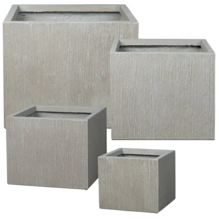 ΚΑΣΠΩ FIBERCLAY ΣΕΤ/4 ΜΠΕΖ ΤΕΤΡΑΓΩΝΟ - S:29x29x25, M:36x36x30, L:44x44x37, XL:55x55x44cm - Κασπω