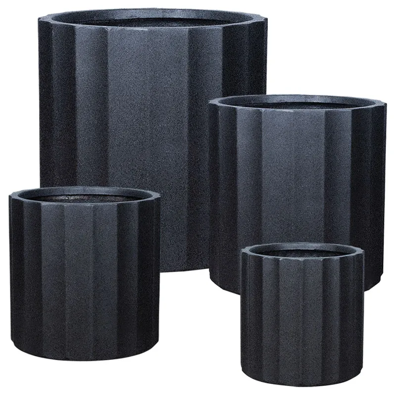 ΚΑΣΠΩ FIBERCLAY ΣΕΤ/4 ΜΑΥΡΟ KYΛΙΝΔΡΟΣ ΚΙOΝΑΣ - S:Φ39x39.5, M:Φ46x46, L:Φ55x55, XL:Φ70x70cm
