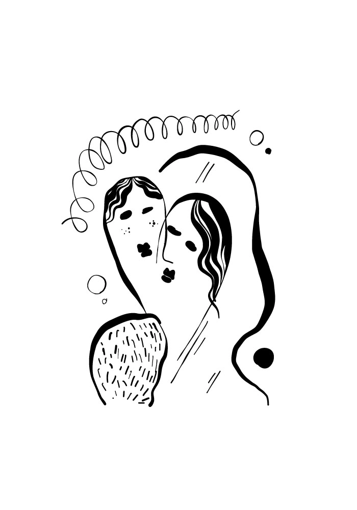 Πόστερ ABSTRACT BLACK AND WHITE COUPLE