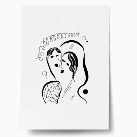 Πόστερ ABSTRACT BLACK AND WHITE COUPLE - Πορτραιτα - Φιγουρες Sticky 1