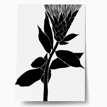 Πόστερ ABSTRACT BLACK AND WHITE FLOWER - Botanical - Λουλούδια Sticky 1