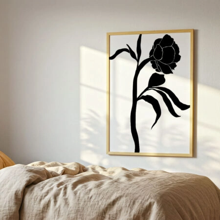 Πόστερ ABSTRACT BLACK AND WHITE ROSE