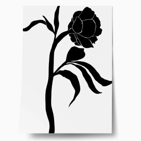 Πόστερ ABSTRACT BLACK AND WHITE ROSE - Botanical - Λουλούδια Sticky 1