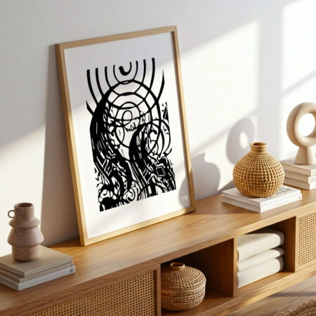 Πόστερ ABSTRACT BLACK AND WHITE SPIRALS