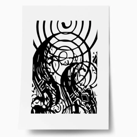Πόστερ ABSTRACT BLACK AND WHITE SPIRALS - Abstract - Αφηρημένα Sticky 1