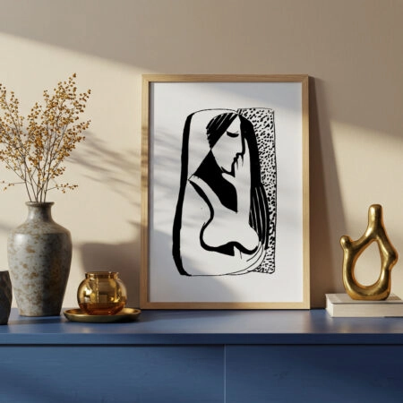 Πόστερ ABSTRACT BLACK AND WHITE WOMAN