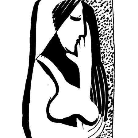 Πόστερ ABSTRACT BLACK AND WHITE WOMAN - Πορτραιτα - Φιγουρες Sticky 3