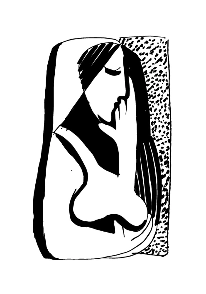 Πόστερ ABSTRACT BLACK AND WHITE WOMAN