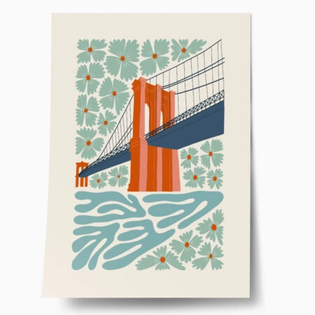 Πόστερ ABSTRACT BROOKLYN BRIDGE - Πολεις - Χαρτες Sticky 1