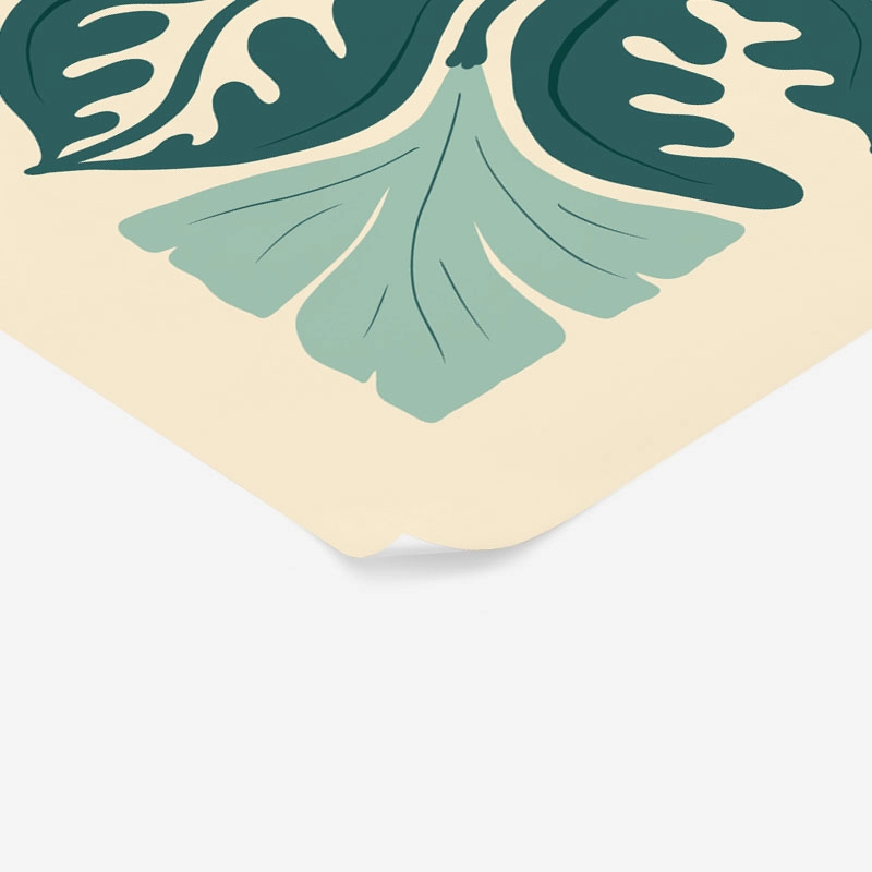 Πόστερ ABSTRACT MINT AND GREEN FLOWERS