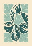 Πόστερ ABSTRACT MINT AND GREEN FLOWERS