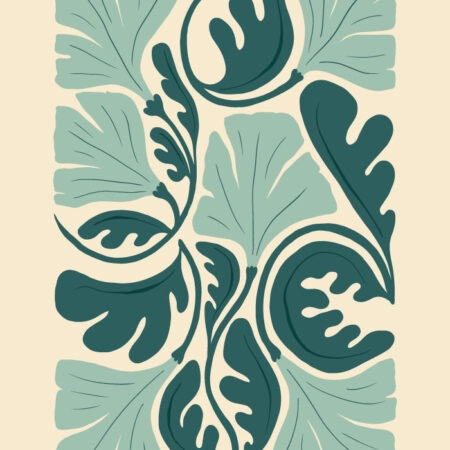 Πόστερ ABSTRACT MINT AND GREEN FLOWERS - Abstract - Αφηρημένα Sticky 3