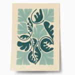Πόστερ ABSTRACT MINT AND GREEN FLOWERS