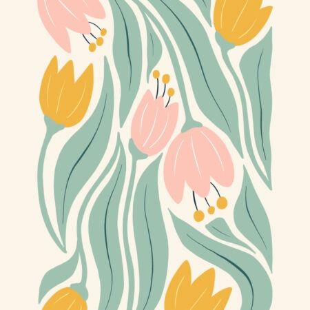 Πόστερ ABSTRACT PINK AND ORANGE FLOWERS - Botanical - Λουλούδια Sticky 3