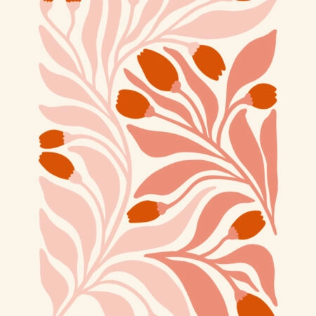 Πόστερ ABSTRACT PINK AND RED FLOWERS - Botanical - Λουλούδια Sticky 3